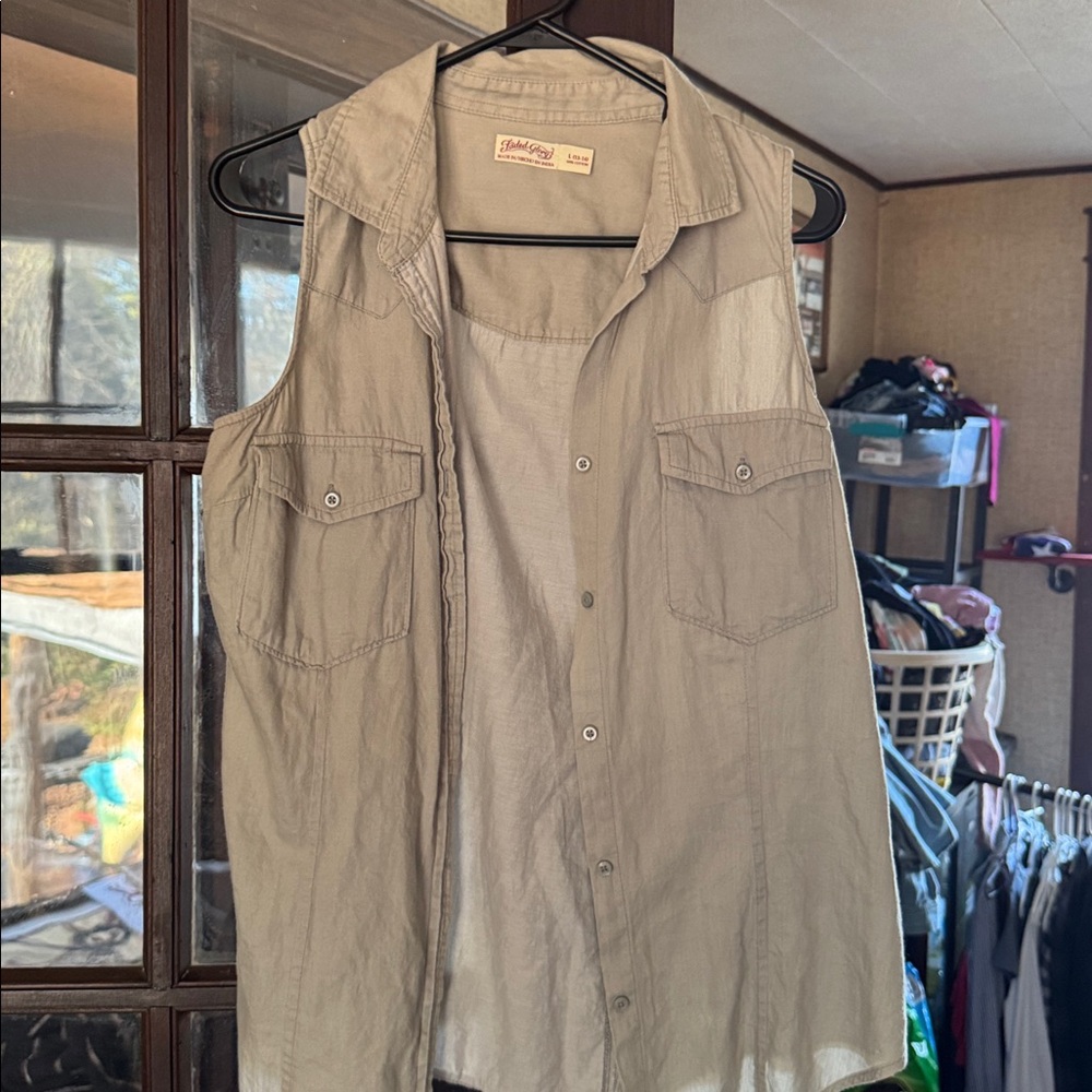 Faded Glory Light Gray Cotton Top